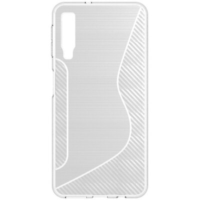 Hátlapvédő telefontok gumi / szilikon (S-line, karbonminta) Átlátszó [Samsung Galaxy A7 (2018) SM-A750F]
