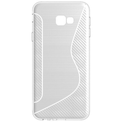 Hátlapvédő telefontok gumi / szilikon (S-line, karbonminta) Átlátszó [Samsung Galaxy J4+ Plus (J415F)]