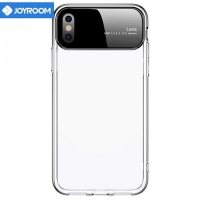 JOYROOM DREAMLAND hátlapvédő telefontok szilikon keret (edzett üveg hátlap) Fekete [Apple iPhone XS Max 6.5]