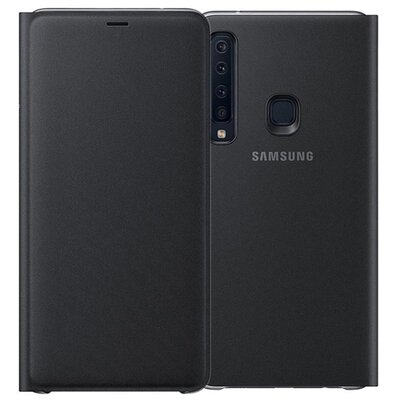 Samsung EF-WA920PBEGWW Műanyag telefontok (aktív flip, oldalra nyíló, bankkártya tartó) Fekete [Samsung Galaxy A9 (2018) SM-A920]