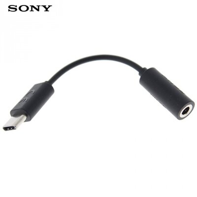 Sony EC260 Audió adapter (Type-C, 3.5mm jack aljzat), Fekete [Sony Xperia L1 (G3312), Sony Xperia L2 (H4311), Sony Xperia X Compact (F5321), Sony Xperia XA1 (G3112), Sony Xperia XA1 Ultra (G3212)]