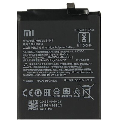 Xiaomi BN47 gyári akkumulátor 3900 mAh LI-Polymer - [Xiaomi Mi A2 Lite (Redmi 6 Pro)]