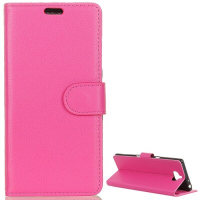 Telefontok álló, bőr hatású (flip, oldalra nyíló, asztali tartó funkció) Rózsaszín [Sony Xperia XA3]