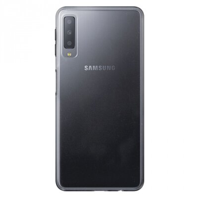 Műanyag hátlapvédő telefontok (gumírozott) Átlátszó [Samsung Galaxy A7 (2018) SM-A750F]