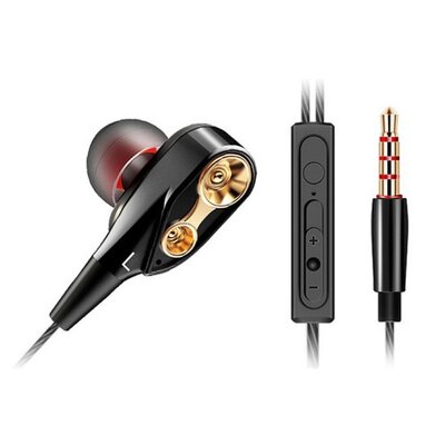Qkz CK8_B QKZ fülhallgató SZTEREO (3.5mm jack, mikrofon, felvevő gomb, 2 pár fülgumi, mélyhang kiemelő, dupla hangszóró), fekete