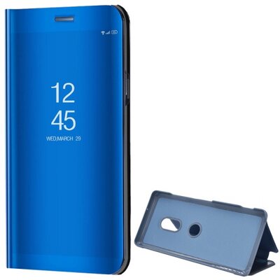 Telefontok álló (flip, oldalra nyíló, asztali tartó funkció, tükrös felület, Mirror View Cover) VilágosKék [Sony Xperia XZ3 (H9436)]