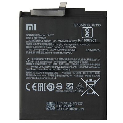 Xiaomi BN37 gyári akkumulátor 3000 mAh LI-Polymer [Xiaomi Redmi 6, Xiaomi Redmi 6A]
