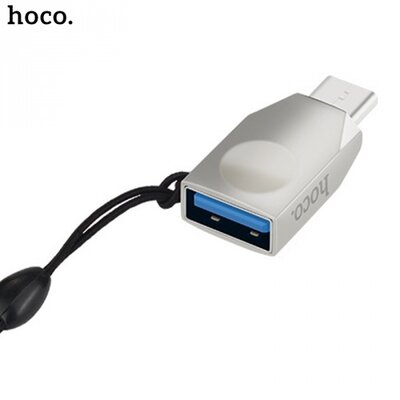 Hoco UA9 HOCO UA9 adapter (Type-C, adatátvitelhez, kulcstartóra helyezhető, OTG), ezüst