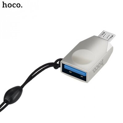 Hoco UA10 HOCO UA10 adapter (microUSB, adatátvitelhez, kulcstartóra helyezhető, OTG), ezüst