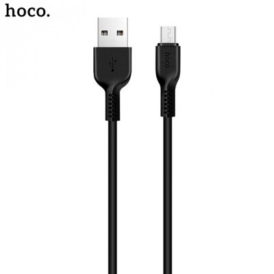 Hoco X20 adatátvitel adatkábel és töltő (microUSB, 2m, törésgátló, gyorstöltés támogatás), fekete