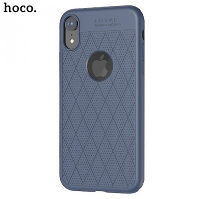 HOCO ADMIRE hátlapvédő telefontok gumi / szilikon (ultravékony, 0.8 mm, lyukacsos, rombusz minta, logó kivágás) Kék [Apple iPhone XR 6.1]