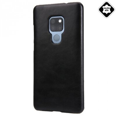 Műanyag hátlapvédő telefontok (valódi bőrhátlap) Fekete [Huawei Mate 20]