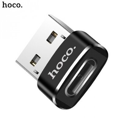 Hoco UA6 HOCO UA6 adapter (Type-C - USB, töltéshez, adatátvitelhez), fekete [Univerzális]