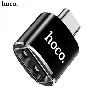 Hoco UA5 adapter (Type-C, adatátvitelhez, kulcstartóra helyezhető, OTG), Fekete [Univerzális]