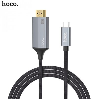 Hoco UA13 adatátvitel adatkábel (Type-C 3.0 és HDMI, 180 cm hosszú), szürke