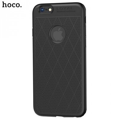 HOCO ADMIRE hátlapvédő telefontok gumi / szilikon (ultravékony, 0.8 mm, lyukacsos, rombusz minta, logó kivágás) Fekete [Apple iPhone 6+ Plus 5.5, Apple iPhone 6S+ Plus 5.5]