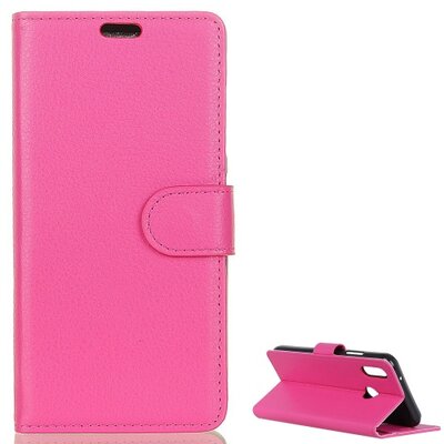 Telefontok álló, bőr hatású (flip, oldalra nyíló, asztali tartó funkció) Rózsaszín [Huawei Honor 10 Lite, Huawei P Smart (2019)]