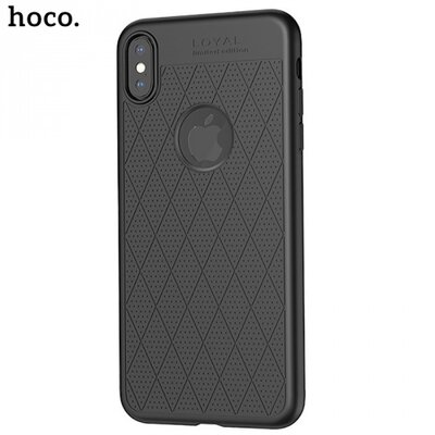 HOCO ADMIRE hátlapvédő telefontok gumi / szilikon (ultravékony, 0.8 mm, lyukacsos, rombusz minta, logó kivágás) Fekete [Apple iPhone X 5.8, Apple iPhone XS 5.8]