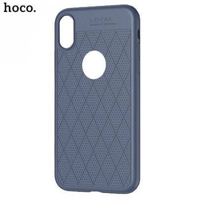 HOCO ADMIRE hátlapvédő telefontok gumi / szilikon (ultravékony, 0.8 mm, lyukacsos, rombusz minta, logó kivágás) Kék [Apple iPhone X 5.8, Apple iPhone XS 5.8]