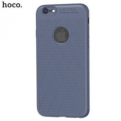 HOCO ADMIRE hátlapvédő telefontok gumi / szilikon (ultravékony, 0.8 mm, lyukacsos, rombusz minta, logó kivágás) Kék [Apple iPhone 6+ Plus 5.5, Apple iPhone 6S+ Plus 5.5]