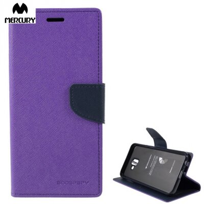 MERCURY Fancy Diary Telefontok álló, bőr hatású (flip, oldalra nyíló, bankkártya tartó, asztali tartó funkció) Lila [Samsung Galaxy J6+ Plus (J610F)]