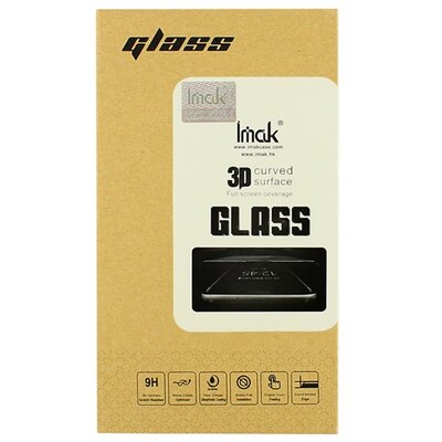 IMAK Kijelzővédő üvegfólia (3D full cover, íves, 0.2 mm, karcálló, 9H), fekete - Apple Watch 4 44mm