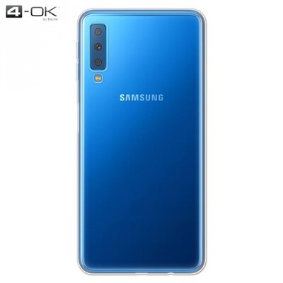 Blautel 4-OK (USLA78) hátlapvédő telefontok gumi / szilikon (ultravékony), átlátszó [Samsung Galaxy A7 (2018) SM-A750F]