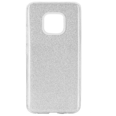 Hátlapvédő telefontok gumi / szilikon (műanyag belső, csillogó hátlap) Ezüst [Huawei Mate 20 Pro]