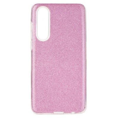 Hátlapvédő telefontok gumi / szilikon (műanyag belső, csillogó hátlap) Rózsaszín [Huawei P30]