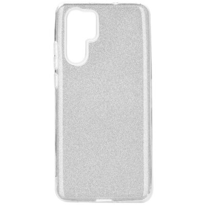 Hátlapvédő telefontok gumi / szilikon (műanyag belső, csillogó hátlap) Ezüst [Huawei P30 Pro]