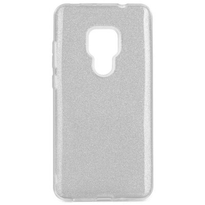 Hátlapvédő telefontok gumi / szilikon (műanyag belső, csillogó hátlap) Ezüst [Huawei Mate 20]