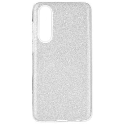 Hátlapvédő telefontok gumi / szilikon (műanyag belső, csillogó hátlap) Ezüst [Huawei P30]