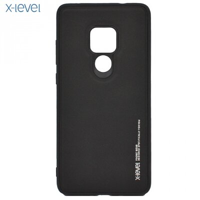 X-LEVEL hátlapvédő telefontok gumi / szilikon (bőr hátlap) Fekete [Huawei Mate 20]