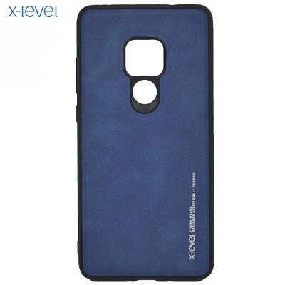 X-LEVEL hátlapvédő telefontok gumi / szilikon (bőr hátlap) Kék [Huawei Mate 20]