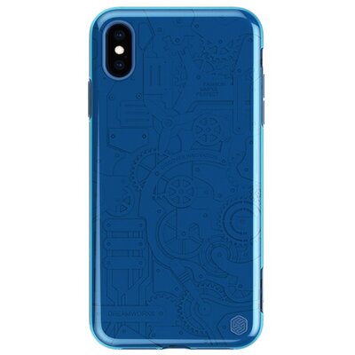 Nillkin MACHINERY műanyag hátlapvédő telefontok (szilikon keret, fogaskerék minta) Kék [Apple iPhone X 5.8, Apple iPhone XS 5.8]