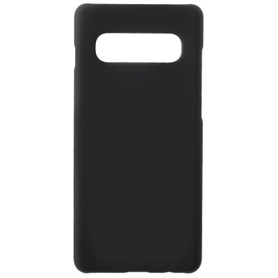 Műanyag hátlapvédő telefontok (gumírozott) Fekete [Samsung Galaxy S10+ Plus (SM-G975)]