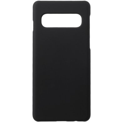 Műanyag hátlapvédő telefontok (gumírozott) Fekete [Samsung Galaxy S10 (SM-G973)]