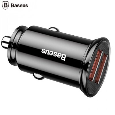 Baseus CCALL-YD01 BASEUS szivargyújtó töltő / autós töltő 2 x USB aljzat (4.5V / 5000mA, QC 3.0, gyorstöltés támogatás), fekete