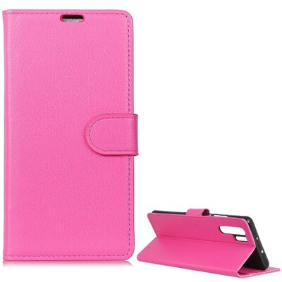 Telefontok álló, bőr hatású (flip, oldalra nyíló, asztali tartó funkció) Rózsaszín [Huawei P30 Pro]