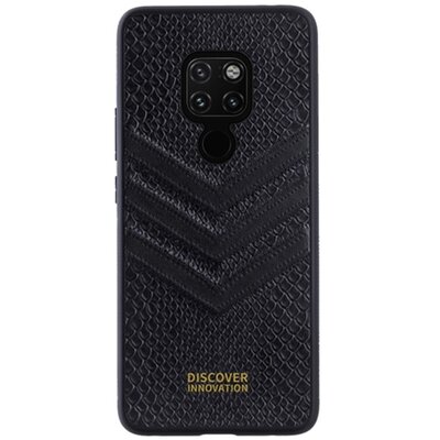 Nillkin Prestige műanyag hátlapvédő telefontok (szilikon keret, bőr hátlap, kigyóbőr minta) Fekete [Huawei Mate 20]