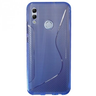 Hátlapvédő telefontok gumi / szilikon (S-line, karbonminta) Kék [Huawei Honor 10 Lite, Huawei P Smart (2019)]