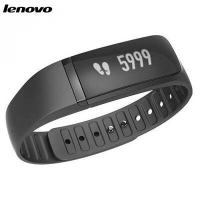 Lenovo G02 LENOVO SPORTBAND G02 bluetooth csuklópánt (aktivitást mérő karkötő, szívritmusfigyelő, cseppálló, USB töltőkábel) FEKETE