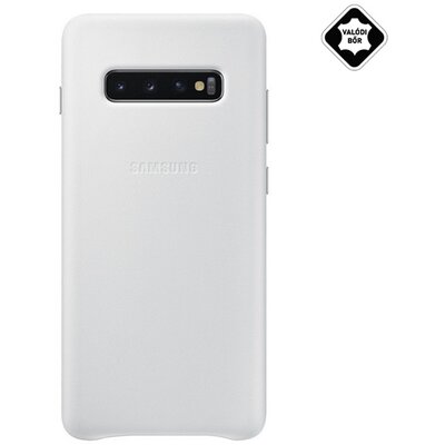 Samsung EF-VG975LWEGWW Műanyag hátlapvédő telefontok (valódi bőr hátlap) Fehér [Samsung Galaxy S10+ Plus (SM-G975)]