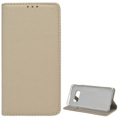 Telefontok álló, bőr hatású (flip, oldalra nyíló, asztali tartó funkció, rombuszminta) Arany [Samsung Galaxy S10e (SM-G970)]