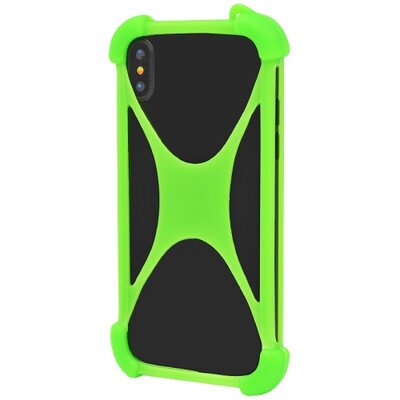 Univerzális hátlapvédő telefontok gumi / szilikon (közepesen ütésálló, légpárnás sarok, X-line, 3.5-6.5" méretig) Zöld