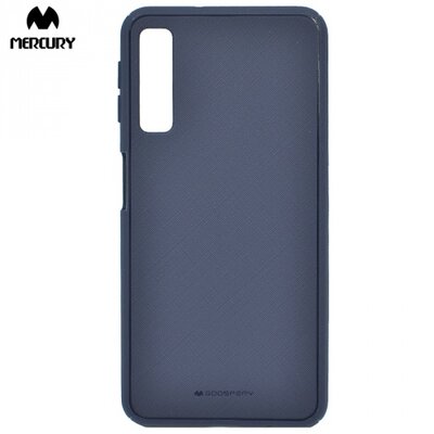 MERCURY Goospery Style Lux műanyag hátlapvédő telefontok (gumi / szilikon belső, közepesen ütésálló, szövetminta) SötétKék [Samsung Galaxy A7 (2018) SM-A750F]