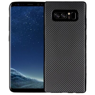 Hátlapvédő telefontok gumi / szilikon (karbon minta) Fekete [Samsung Galaxy S10 (SM-G973)]