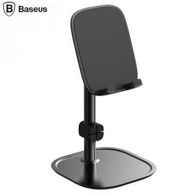 Baseus SUWY-01 univerzális asztali tartó (állvány, dönthető, 20 cm magas, kábeltartó, alumínium) FEKETE