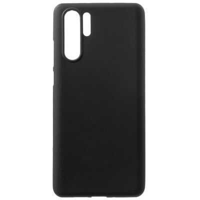 Hátlapvédő telefontok gumi / szilikon (matt, fényes keret) Fekete [Huawei P30 Pro]