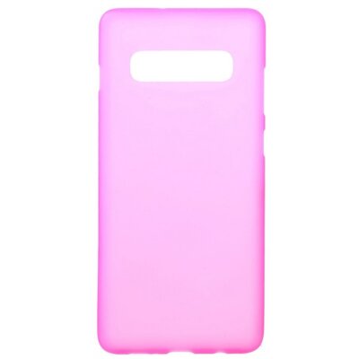 Hátlapvédő telefontok gumi / szilikon (matt, fényes keret) Rózsaszín [Samsung Galaxy S10 (SM-G973)]